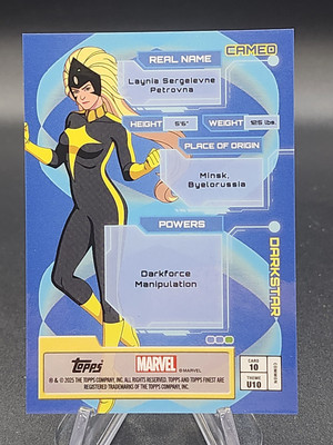 2025 Topps Finest X-Men '97 Common Darkstar Orange Refractor /25
