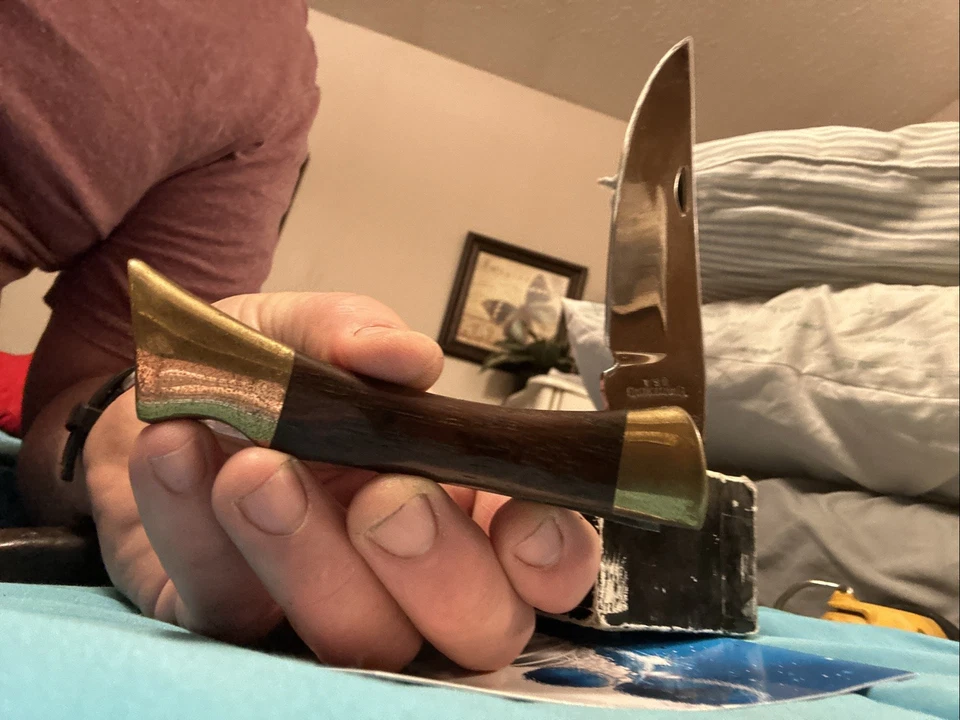 Browning Model 4018F 4” Folding Knife Morgan , Utah Orig Box, Sheath, Rozewood - Image 4 of 4