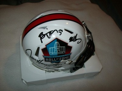 CHICAGO BEARS TRIPLE HOF URLACHER SINGLETARY HAMPTON SIGNED MINI