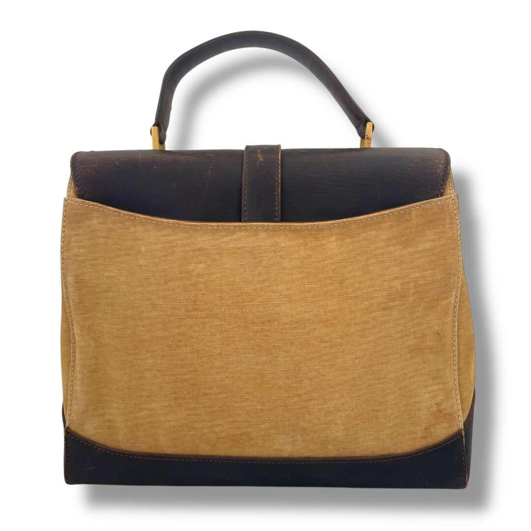 CELINE Borsa a mano donna borsa con patta girevole formale in pelle nylon