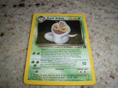 dark arbok pokemon card value Dark Arbok (German: Dunkles Arbok) 2/82 - Very Rare Holographic - Team Rocket