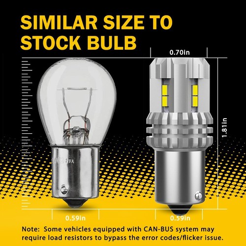 AUXITO Super Bright LED 1156 P21W 7506 Reverse Backup Light Bulb White 2/10x - Picture 4 of 19