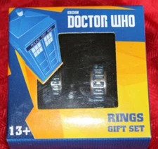 BBC Doctor Who And Companion TARDIS Couples Best Friend or His Hers Ring 2pc Set