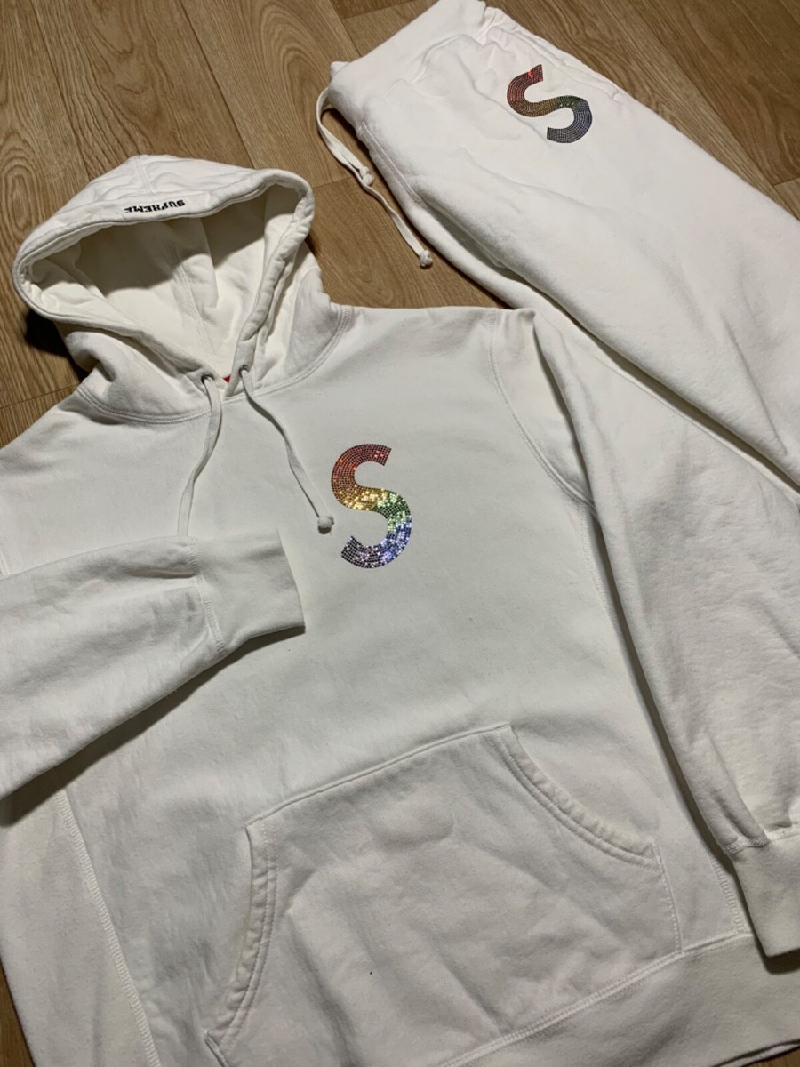 Supreme Swarovski Crystals Logo S Tracksuit Hoodie and Pants Supreme Swarovski Crystals Logo S Tracksuit Hoodie and Pants