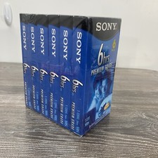 Sony VHS T-120 VL Premium Grade VHS Blank Tapes 6 Pack Lot BRAND NEW 6 Hours Ea