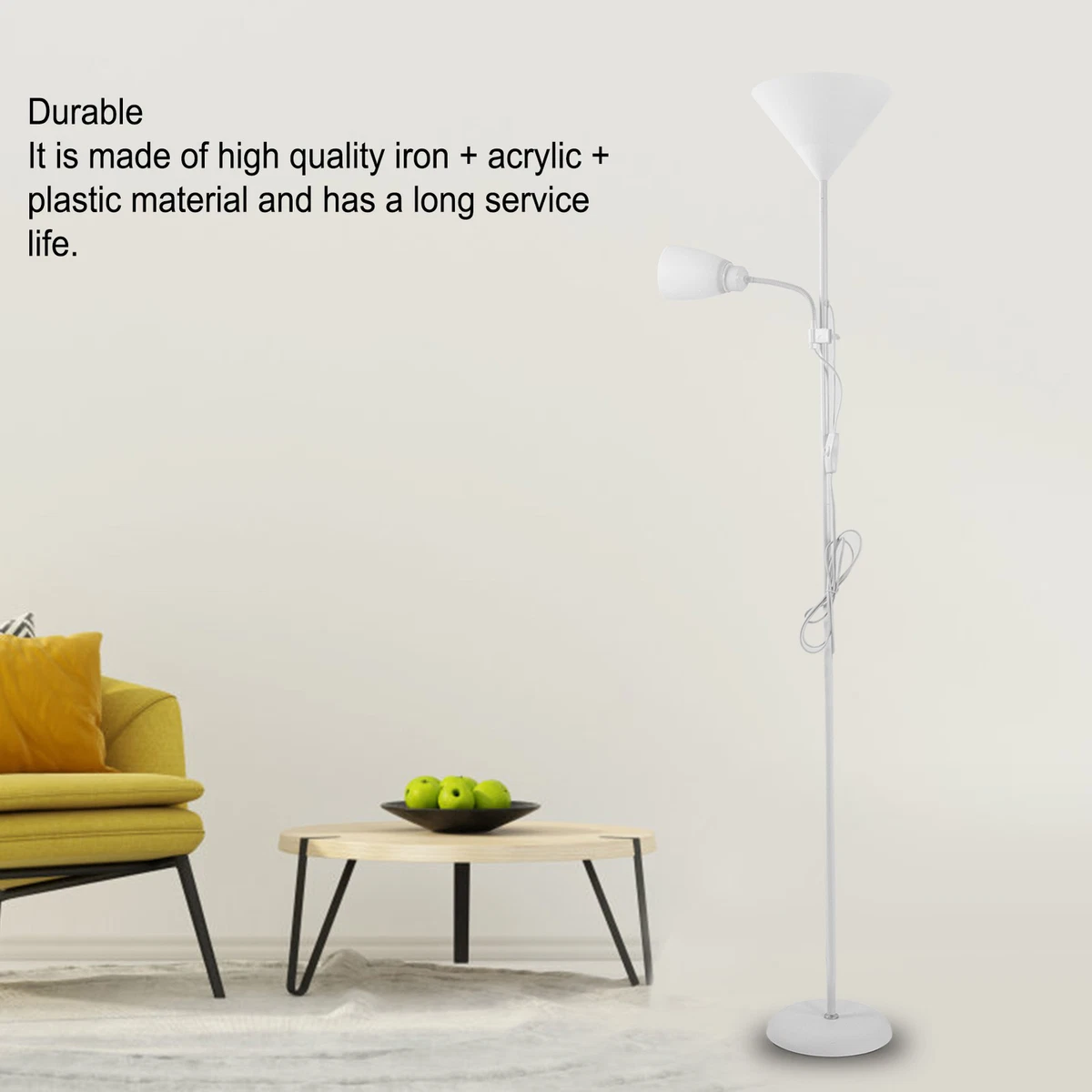 EU Plug 220V E27 Simple Design Floor Lamp 2 Head Standing Lamp Home