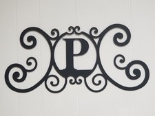 Iron Letter P Monogram Door Wall Decoration Plaque Metal Art Initial 2mm thick
