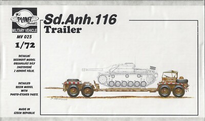 Planet Models 1/72 MV025 Sd.Anh. 116 Trailer (for Famo). Resin/Photo-etch