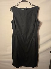 Lauren Ralph Lauren Black Classic Dress Womens Size 14 Green Label Stretch Large