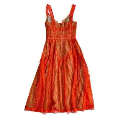 chinese dress ladies SELF-PORTRAIT Green Lace Panel Midi Dress Size UK 8 US 4 ladies –  Afashionistastore main image 0