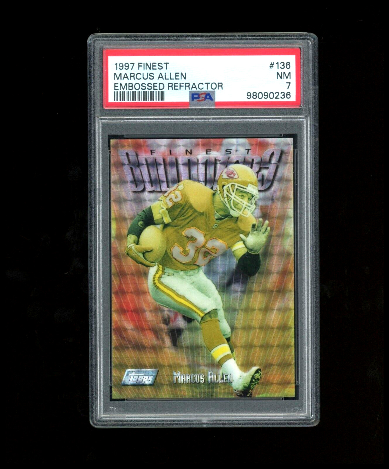 Marcus Allen 1997 Finest Embossed Silver Refractor PSA 7 🔥 HOF SSP Chiefs!