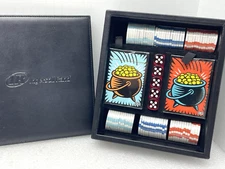 INGERSOLL RAND POKER CHIP SET COMPANY PROMO BURTON MORRIS CARDS CHIPS AND DICE