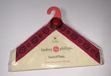 New NIP Lindsay Phillips Switchflop Straps Helena Sz M 7/8 Pink Red