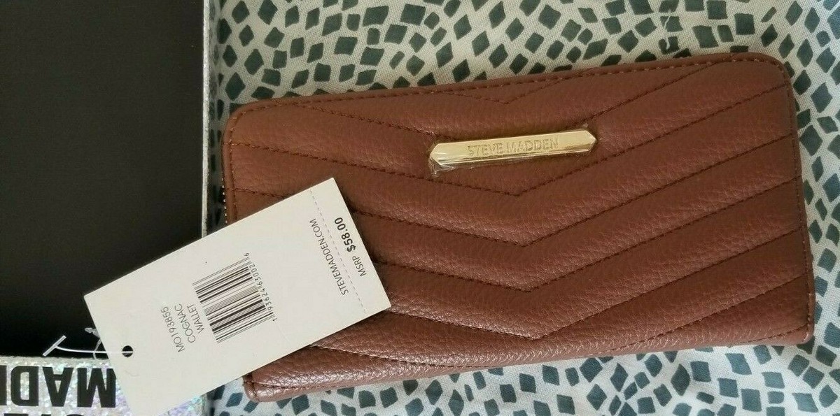 NEW Steve Madden Chevron Pattern Brown Wallet | eBay