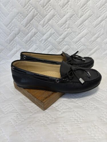 Michael Kors Daisy Driving Moccasin Black Leather Flats Loafers Women’s Size 6M - Picture 2 of 14