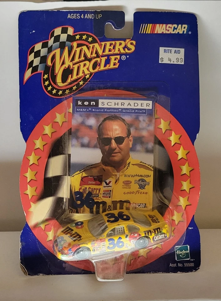 KEN SCHRADER M&M'S PONTIAC Driver Sticker + 1:64 Diecast Car #36 M&M Candy Race  - Image 4 of 4