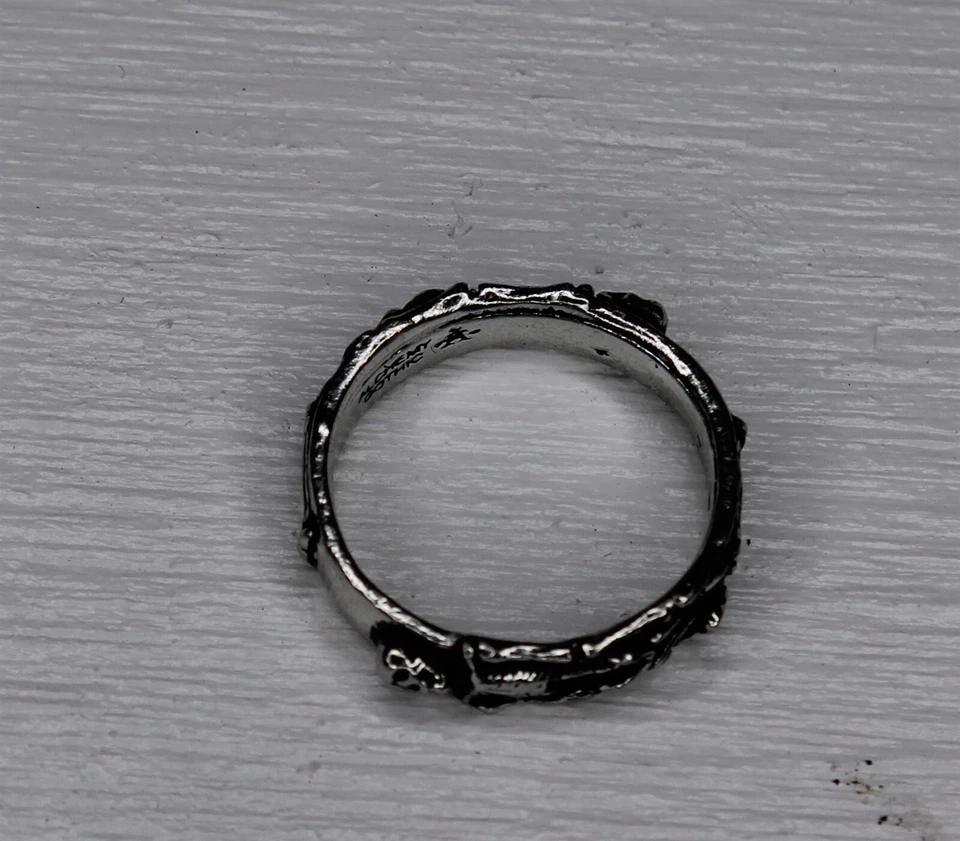 Anillo Banda Restos Talla 7 Alquimia Gótico Peltre Inglés Foto 3 de 4