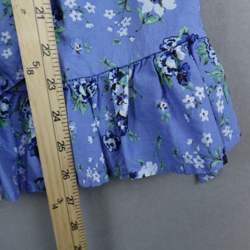 Janie and Jack The Bloom Town Dress Girls Size 8 Lined Skyline Blue Floral Belt - Picture 5 of 11