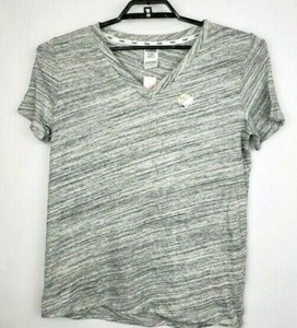 Victoria-039-s-Secret-PINK-Short-Sleeve-Black-Gray-V-Neck-Tee-Shirt-Size-Medium-NWT