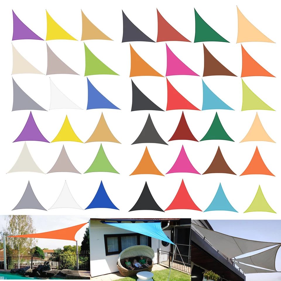 triangle Outdoor Shade Sail Patio Suncreen Awning Garden Sun Canopy 98% UV Block
