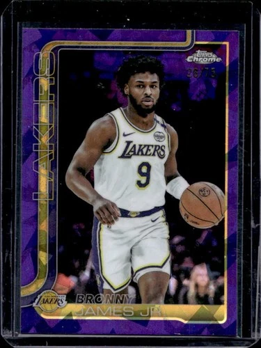 2025-26 Topps Chrome Sapphire Bronny James Jr. Purple Refractor #/75 Lakers