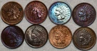 8x AU-UNC Indian Head Cent, 2x 1880, 2x 1882, 1900, 1901, 1906, & 1907