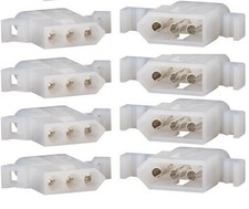 Molex Connector Lot, 4 Matched Sets, 3-Circuits w/18-24 AWG .062" Pins, Mou...