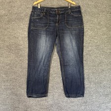 Lane Bryant Womens Plus Size 18 Stretch Denim Capri Jeans Dark Wash