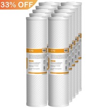 10 Pack 20"x4.5" Whole House CTO Carbon Block Water Filter for Big Blue Housings