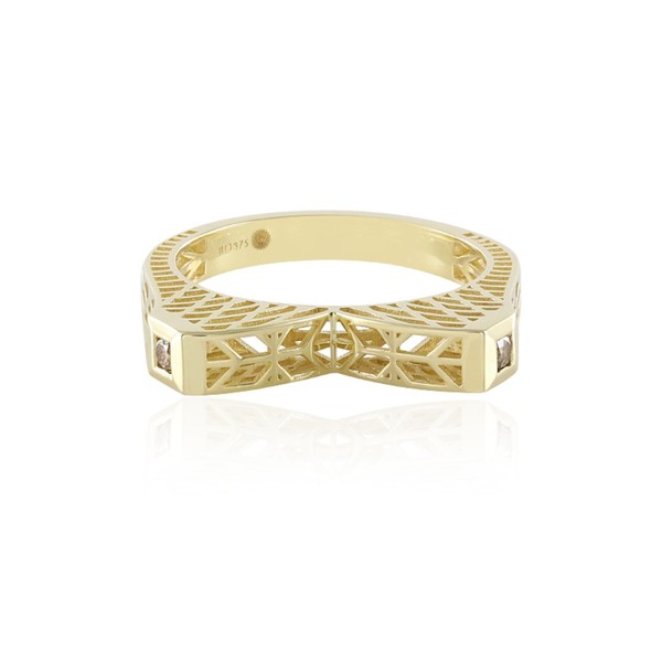 Cavill Damenring 375Er Gelbgold 0,054Ct Champagner Brillant Geometrisch--image