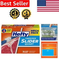 74 Quart Size Slider Freezer Bags - Secure Closure & Freshness Guaranteed