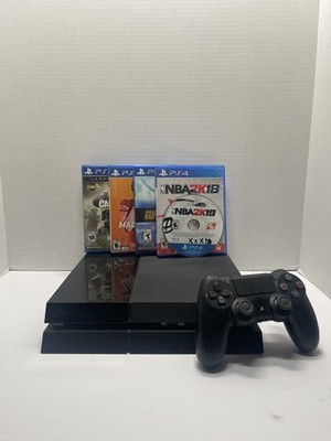 PS4 Console Bundle 500GB Cuh-1001A With Controller, 6 Games and Cords