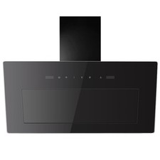 electriQ 90cm Angled Hood with Hob to Hood Connection - Black eiQANCK90TOUCHBL