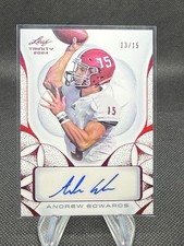 2024 Leaf Trinity Football Andrew Edwards Red Auto /15 #BA-AE1