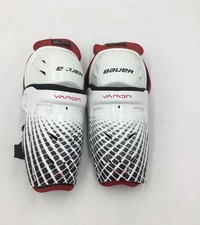 Bauer Vapor Lil Rookie Youth Hockey Shin Guards 8.5" 22cm White Red Pair