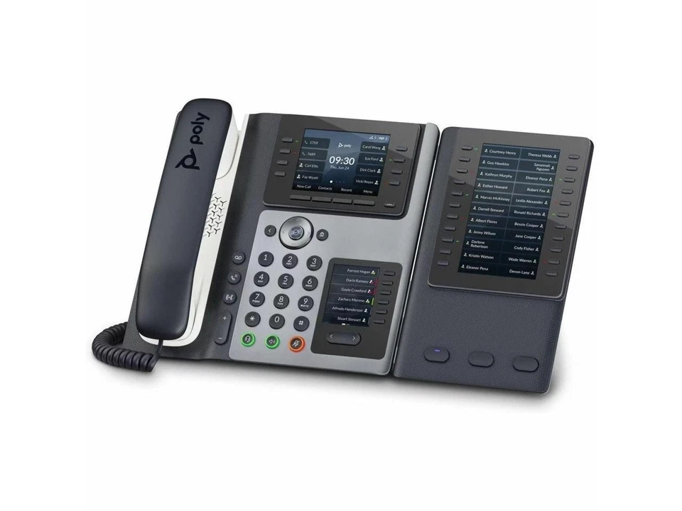 HP Poly Edge E450 IP Phone Corded/Cordless Wi-Fi, Bluetooth Desktop Black VoIP - Image 2 of 4