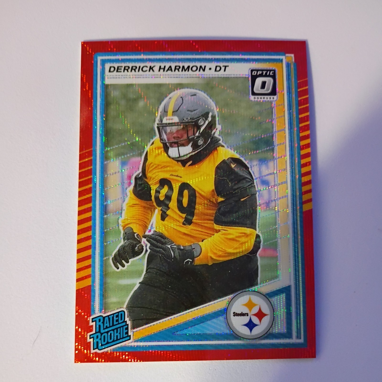 2025 Panini Donruss - Rated Rookie Derrick Harmon #391 Optic  Red Wave Prizm RC