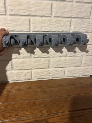 6 Hooks Mop Broom Holder Wall Mount Garden Organizer Closet Storage new in box