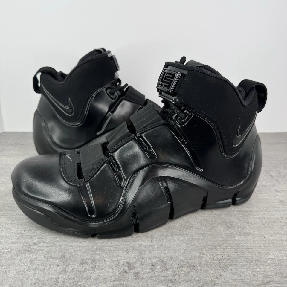 Nike Zoom LeBron IV 4 Basketball Shoes - Triple Black - FJ1597-001 Men's Size 10 - Image 3 of 4