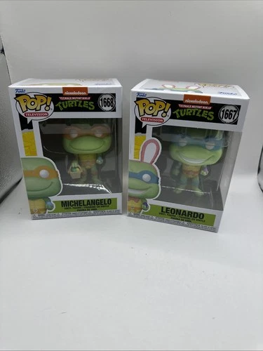 LOT OF 2 LEONARDO & MICHELANGELO EASTER Teenage Mutant Ninja Turtles Funko POP!