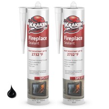 High Temperature Black Fireplace Sealant 2732 F - 2x10.1oz. Fire Resistance...