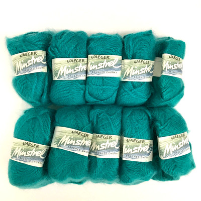 Jaeger Yarn Minstrel Jade Brushed Chunky Acrylic Blend Knit Crochet Bag of 10