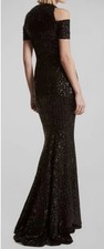 Michael Kors Collection Black Sequin Fishtail Gown Size:4 $3590 NWT