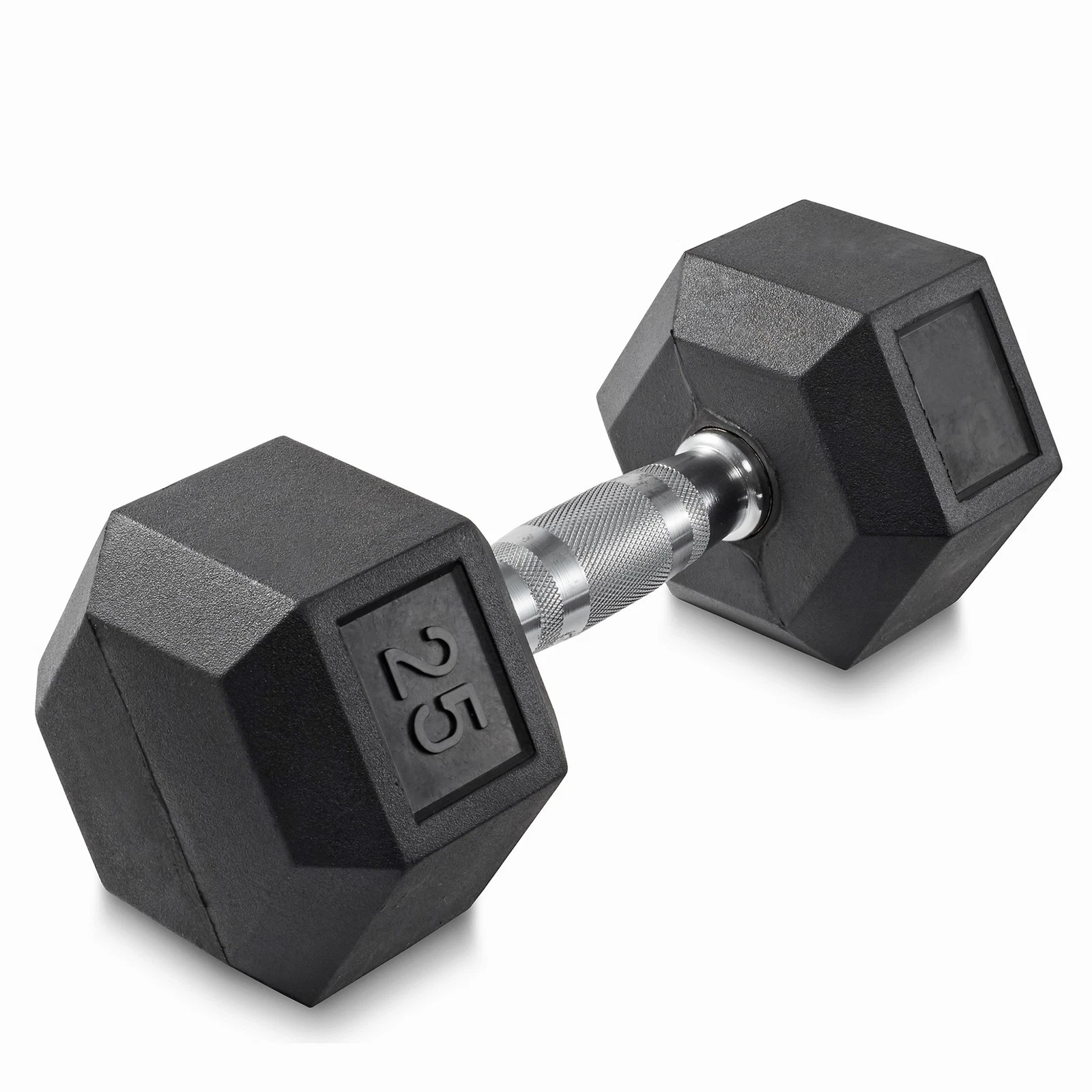 25 lb Rubber Coated Hex Dumbbell Hand Weight, 25 Pounds
