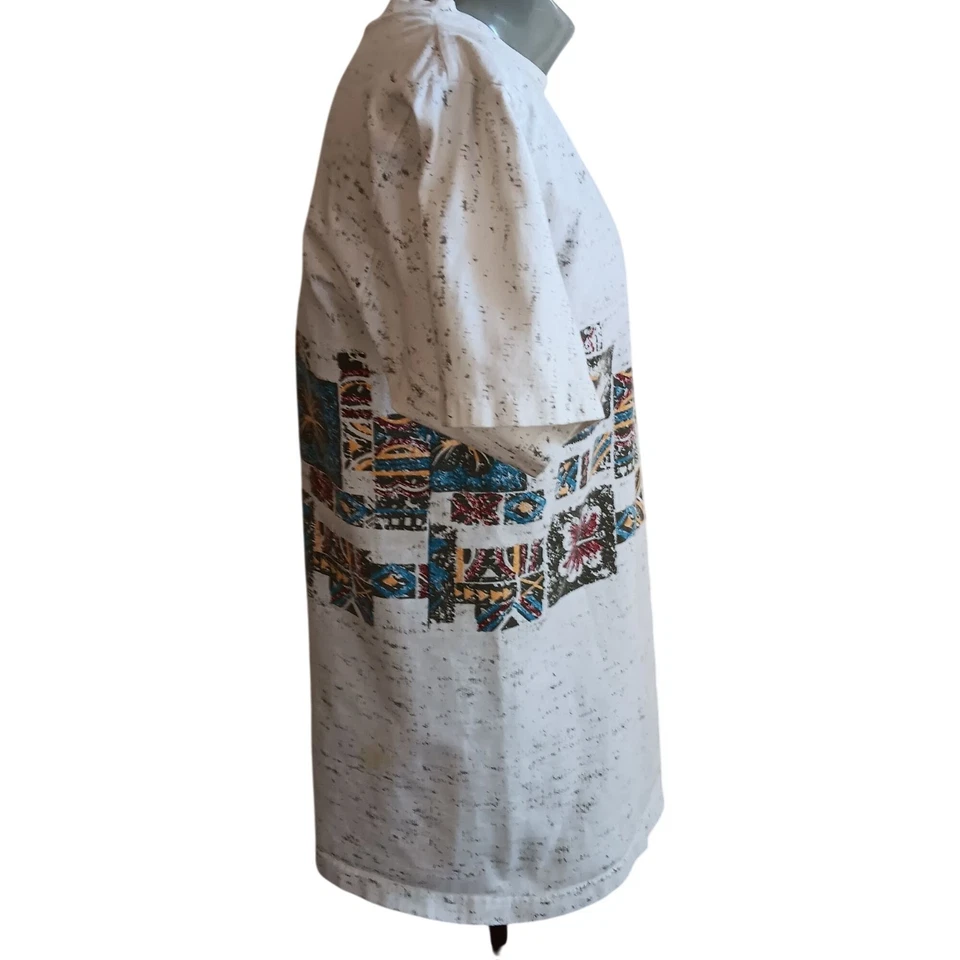 SURFER Vintage Mens T-shirt LARGE 1990s WAVES FULL WRAP SURF GRAPHIC gray - Image 2 of 4