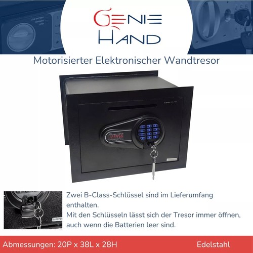 Elektronischer Wandtresor mit Schlüssel und Motorisiertem Speicherschloss - Bild 2 von 41