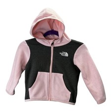 The North Face Infant Hoodie Jacket size 6-12 Months Girls Pink Gray Full Zip