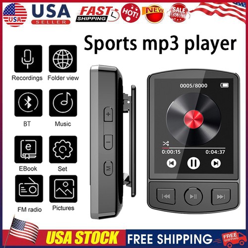 MP3 Player 128G HiFi Lossless Sound Bluetooth Clip Music Voice Recorder FM Radio