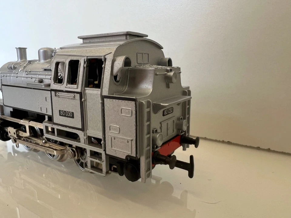 MARKLIN HO BR 80 030 ARGENTO LOCOMOTIVA A VAPORE DB REVISIONATA, SENZA SCATOLA  - Immagine 3 di 4