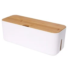 Changsuo Cable Management Box Small White Extension Cord Organizer for Power ...